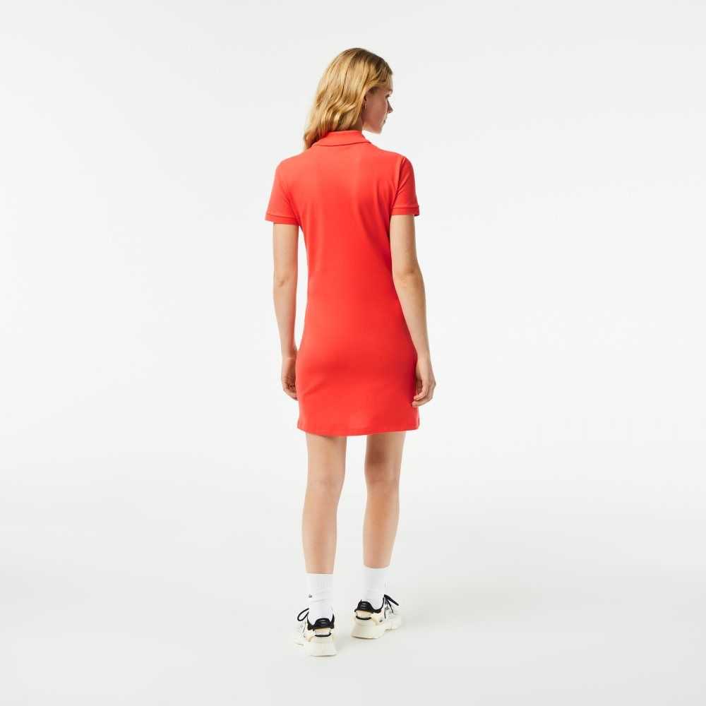 Lacoste Stretch Cotton Pique Polo Dress Orange | HVT-825610