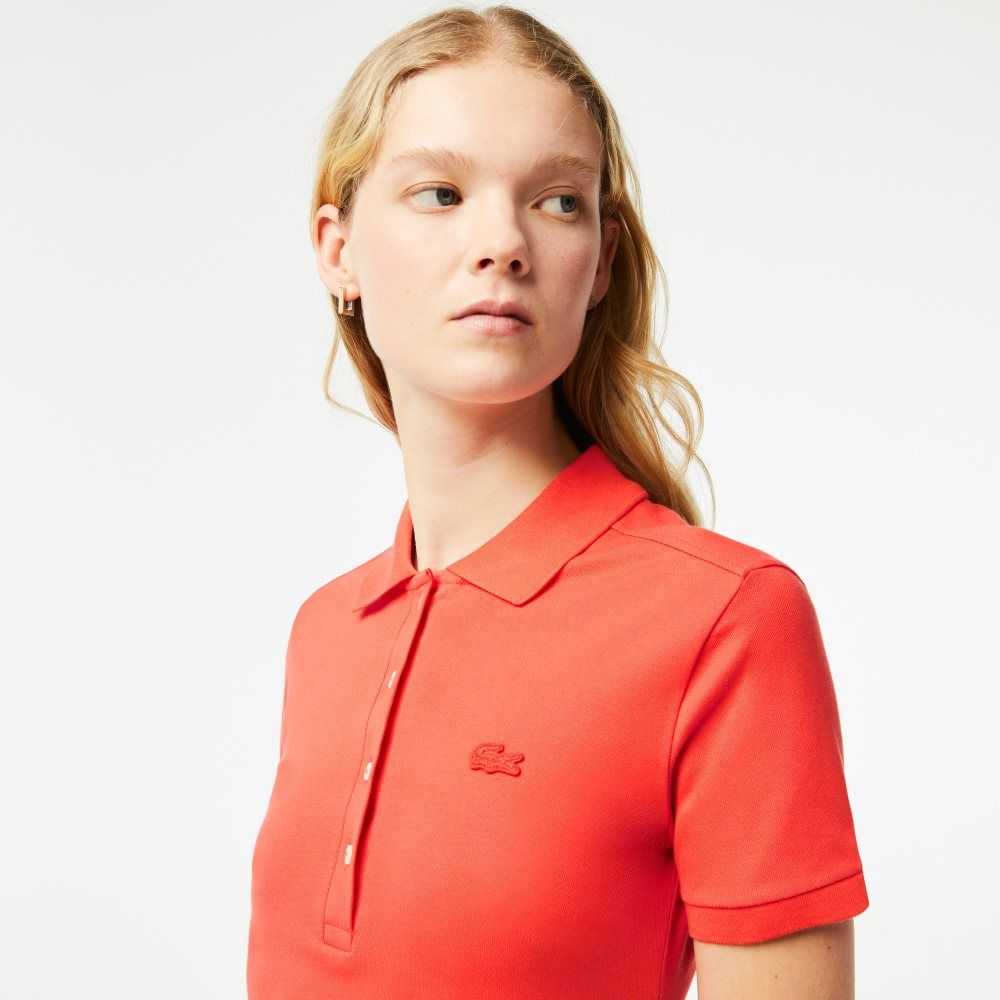 Lacoste Stretch Cotton Pique Polo Dress Orange | HVT-825610