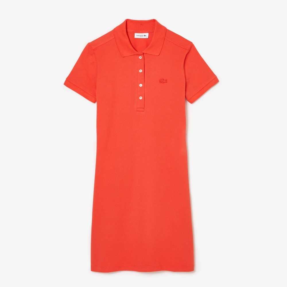 Lacoste Stretch Cotton Pique Polo Dress Orange | HVT-825610