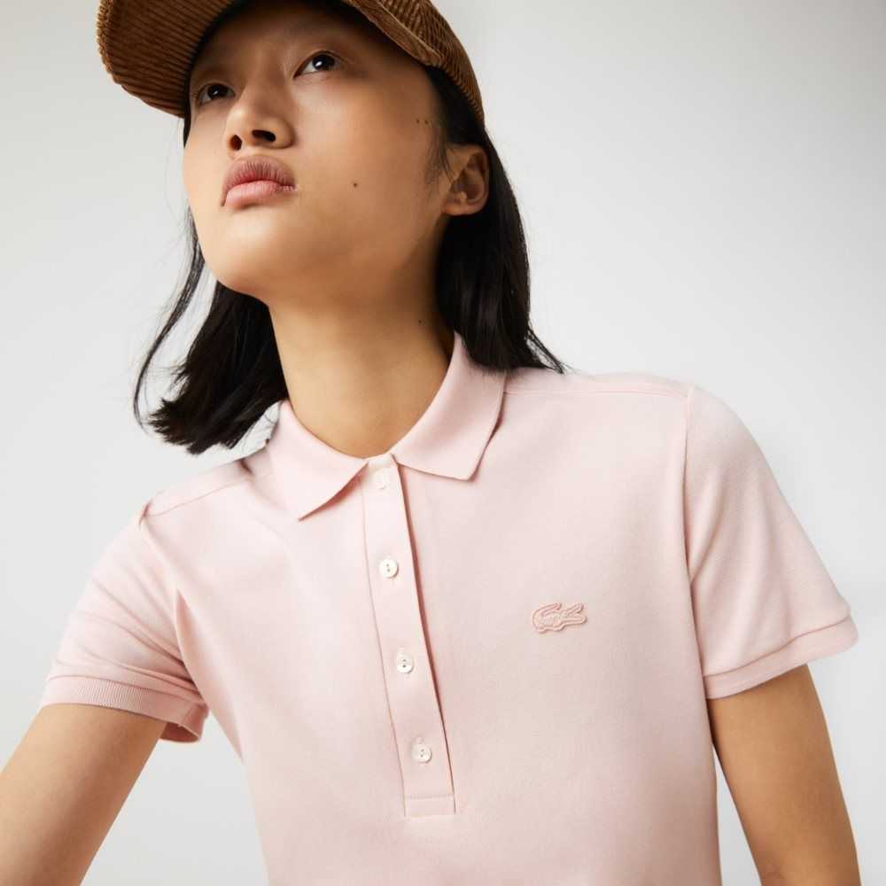 Lacoste Stretch Cotton Pique Polo Dress Light Pink | IPU-364728