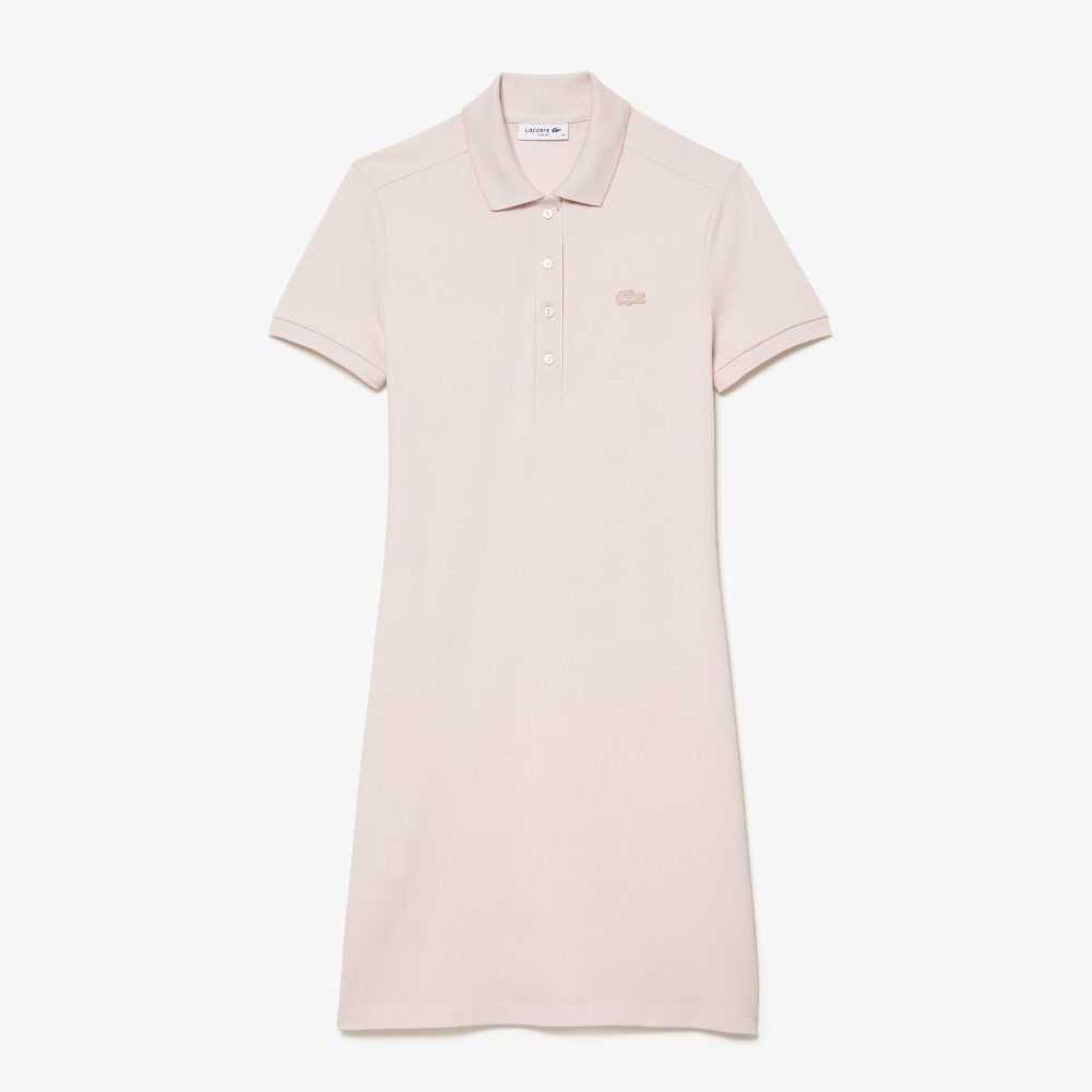 Lacoste Stretch Cotton Pique Polo Dress Light Pink | IPU-364728