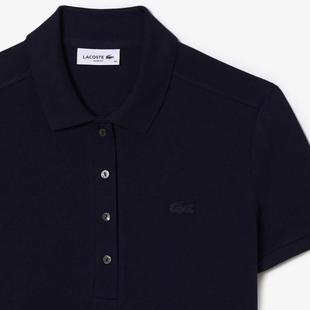 Lacoste Stretch Cotton Pique Polo Dress Navy Blue | ZPW-598120