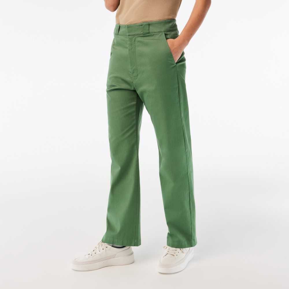 Lacoste Stretch Gabardine Pants Khaki Green | BLX-782403