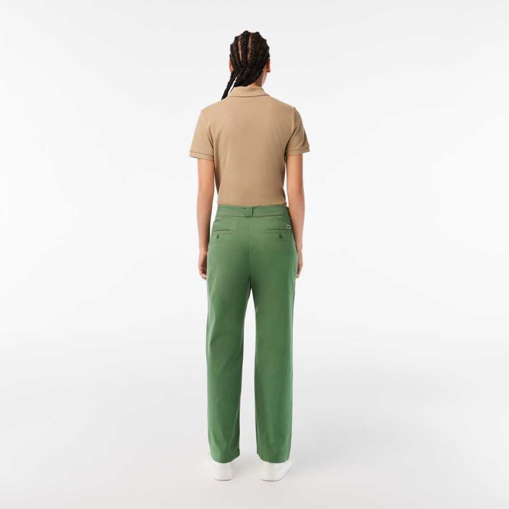 Lacoste Stretch Gabardine Pants Khaki Green | BLX-782403