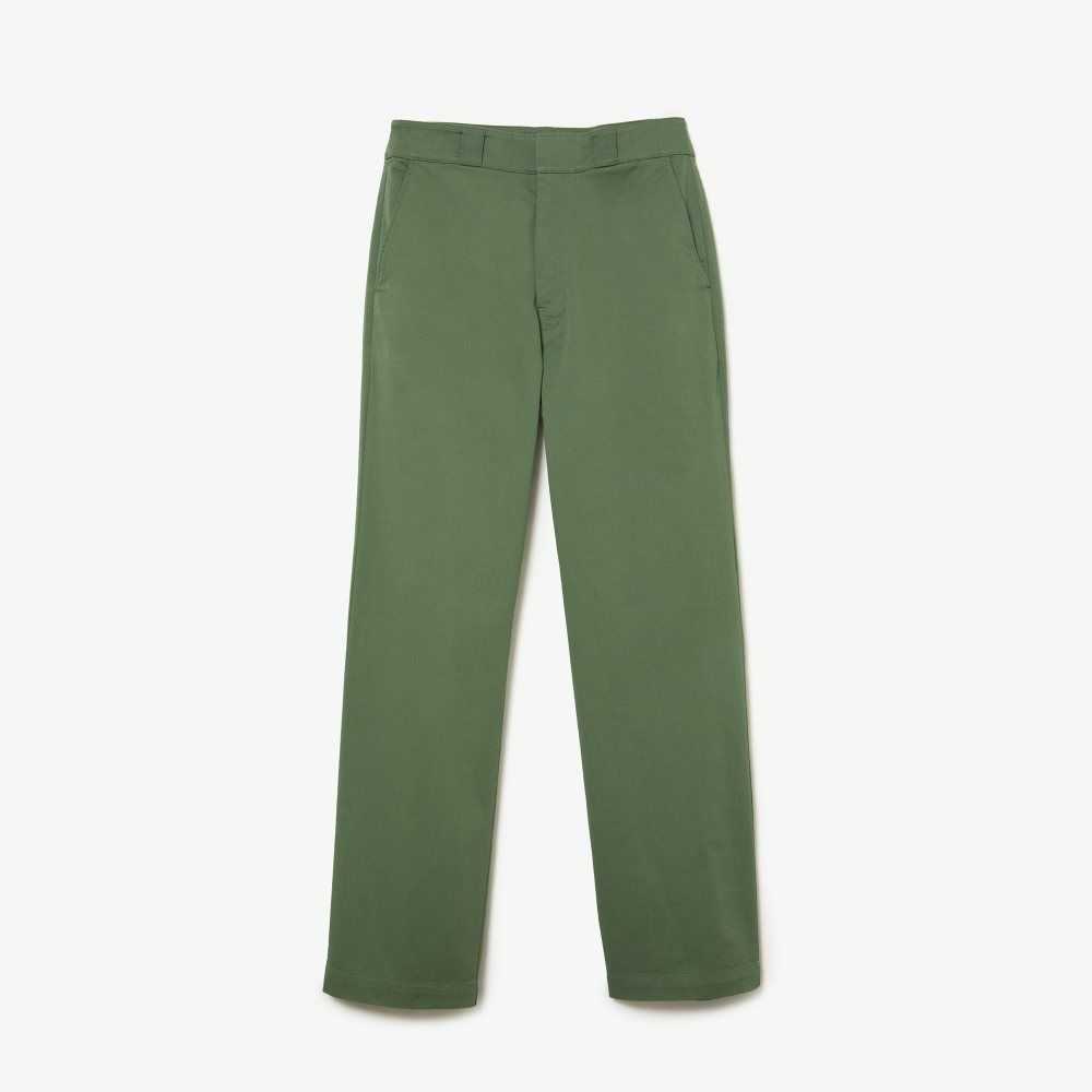 Lacoste Stretch Gabardine Pants Khaki Green | BLX-782403