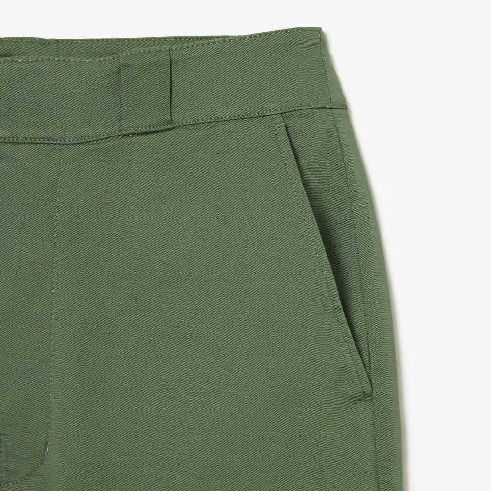 Lacoste Stretch Gabardine Pants Khaki Green | BLX-782403