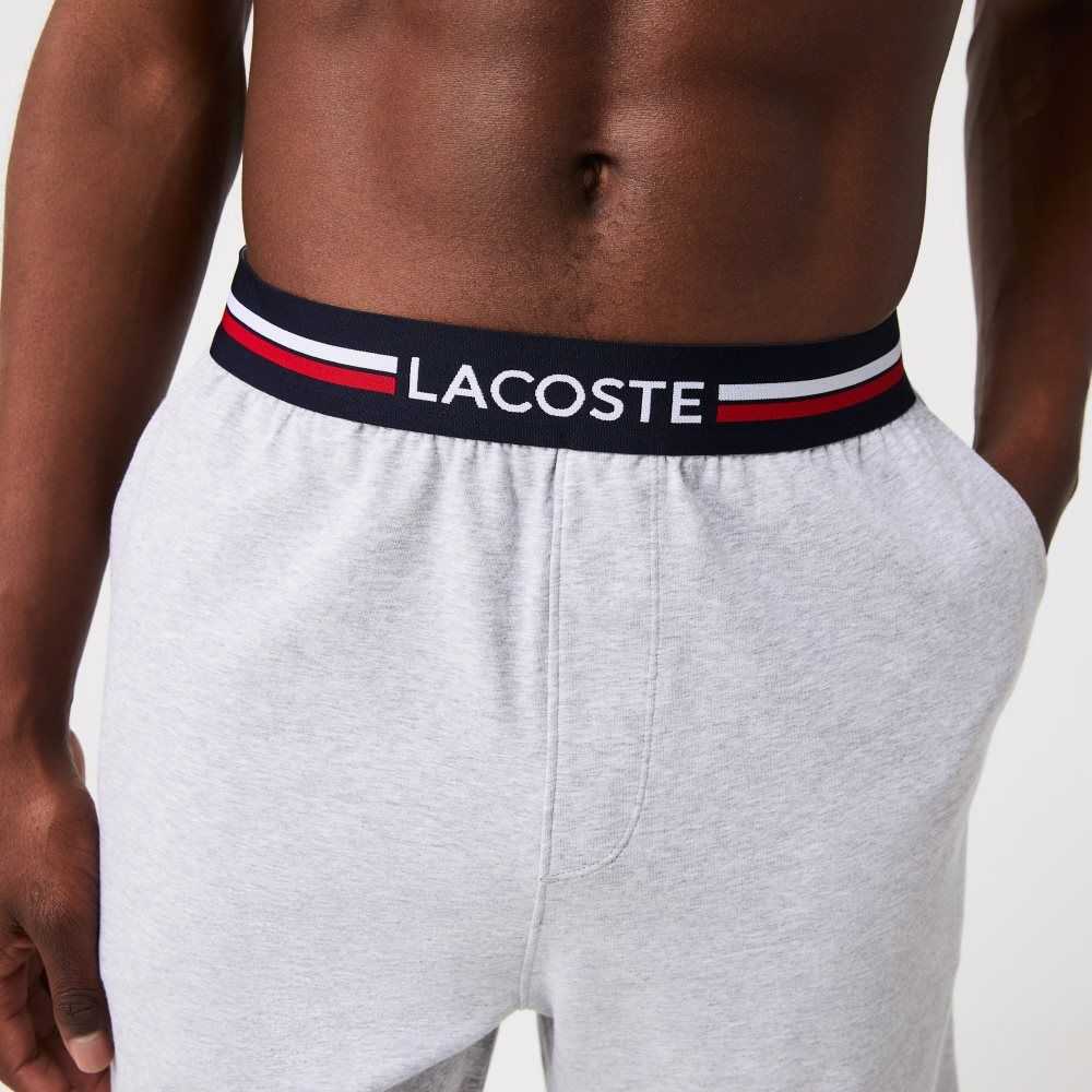 Lacoste Striped-Waist Long Boxer Briefs Grey Chine | GJX-315872