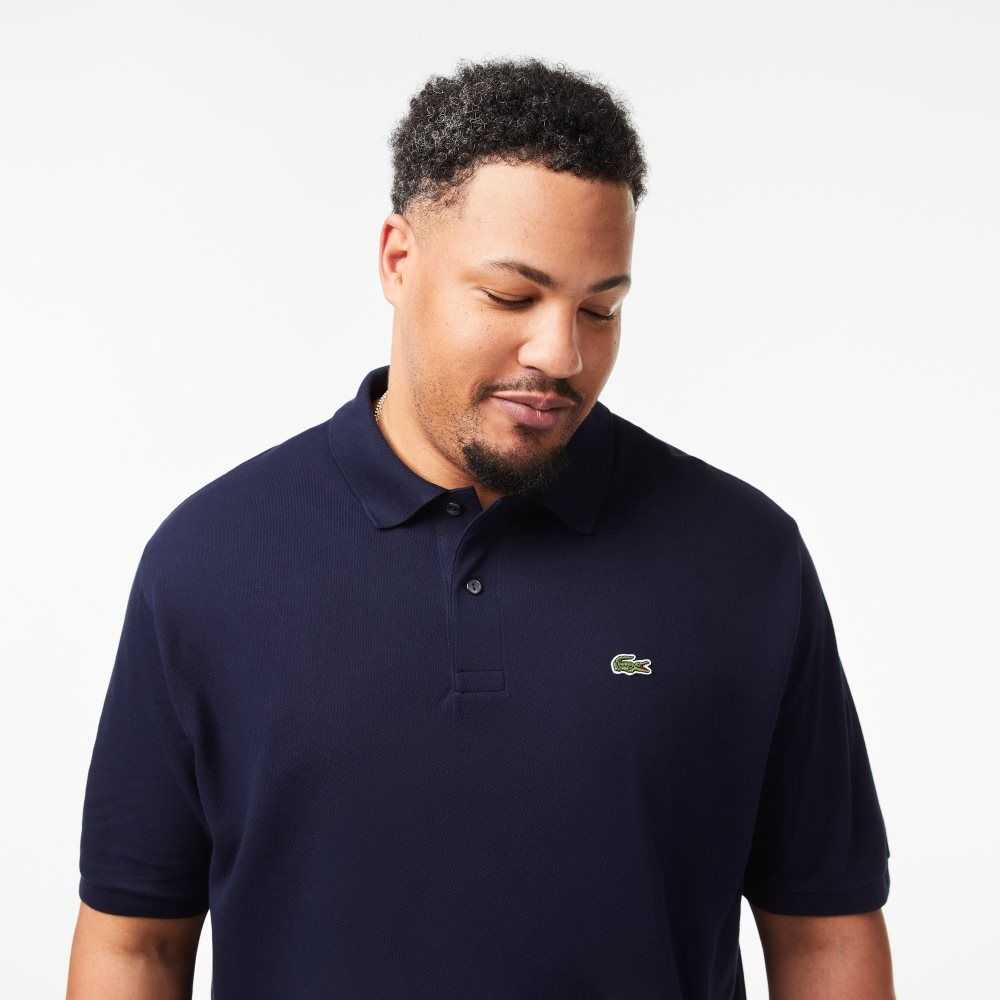 Lacoste Tall Fit Cotton Petit Pique Polo Navy Blue | BVU-069784