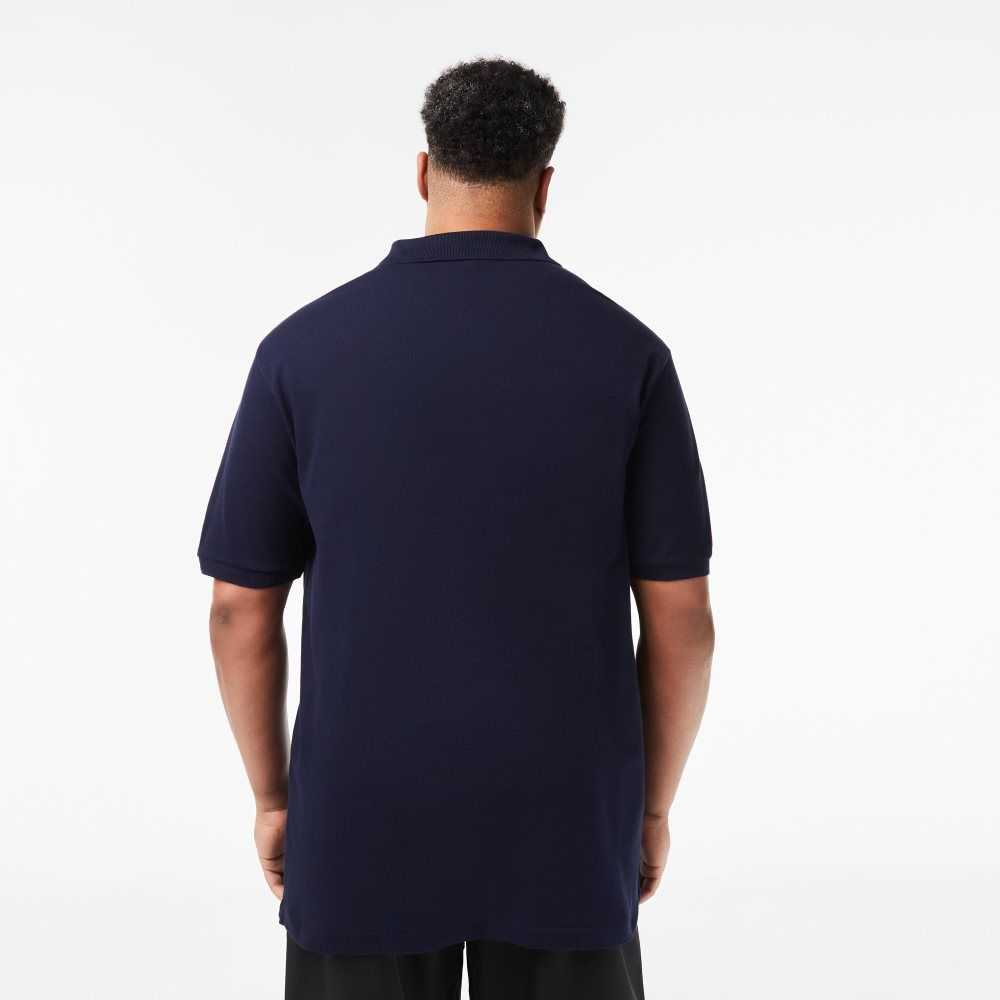 Lacoste Tall Fit Cotton Petit Pique Polo Navy Blue | BVU-069784