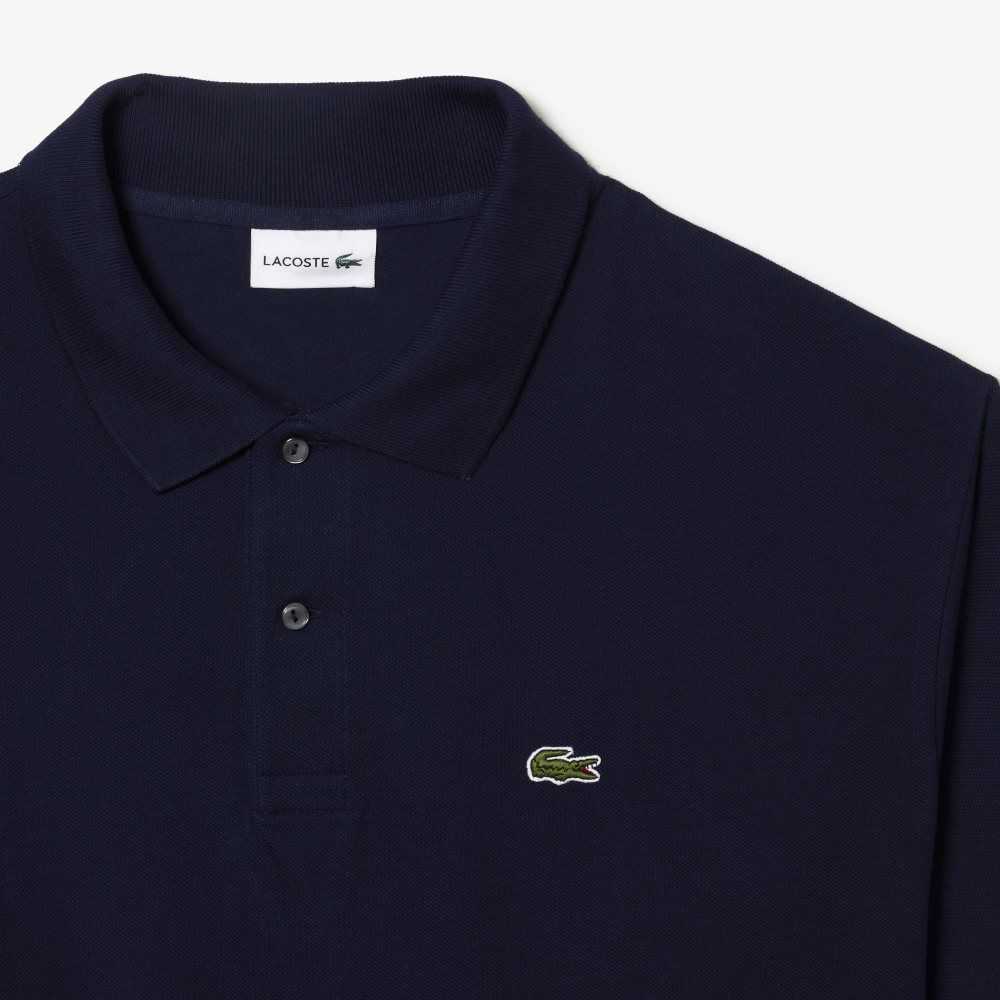 Lacoste Tall Fit Cotton Petit Pique Polo Navy Blue | BVU-069784