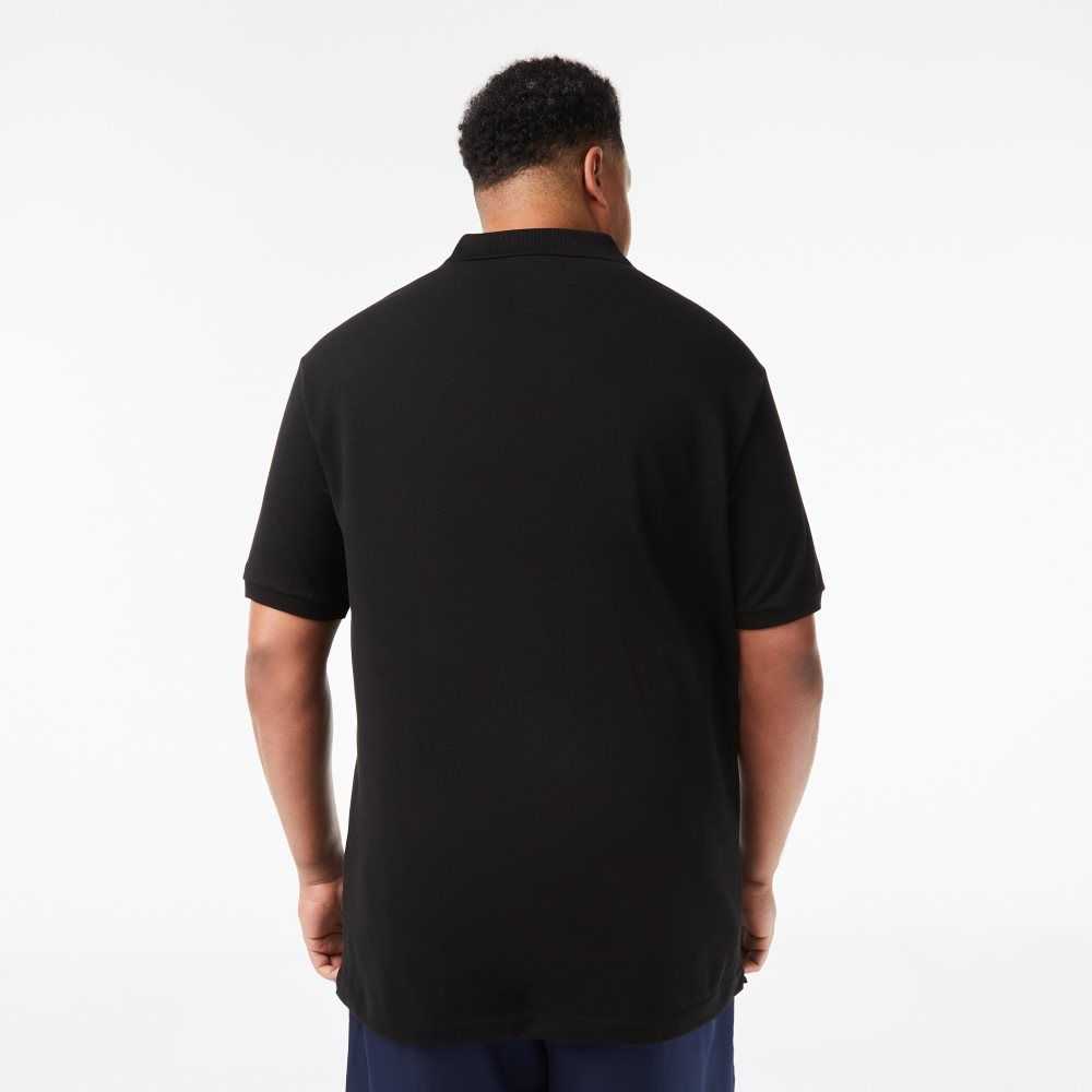 Lacoste Tall Fit Cotton Petit Pique Polo Black | EJU-425318