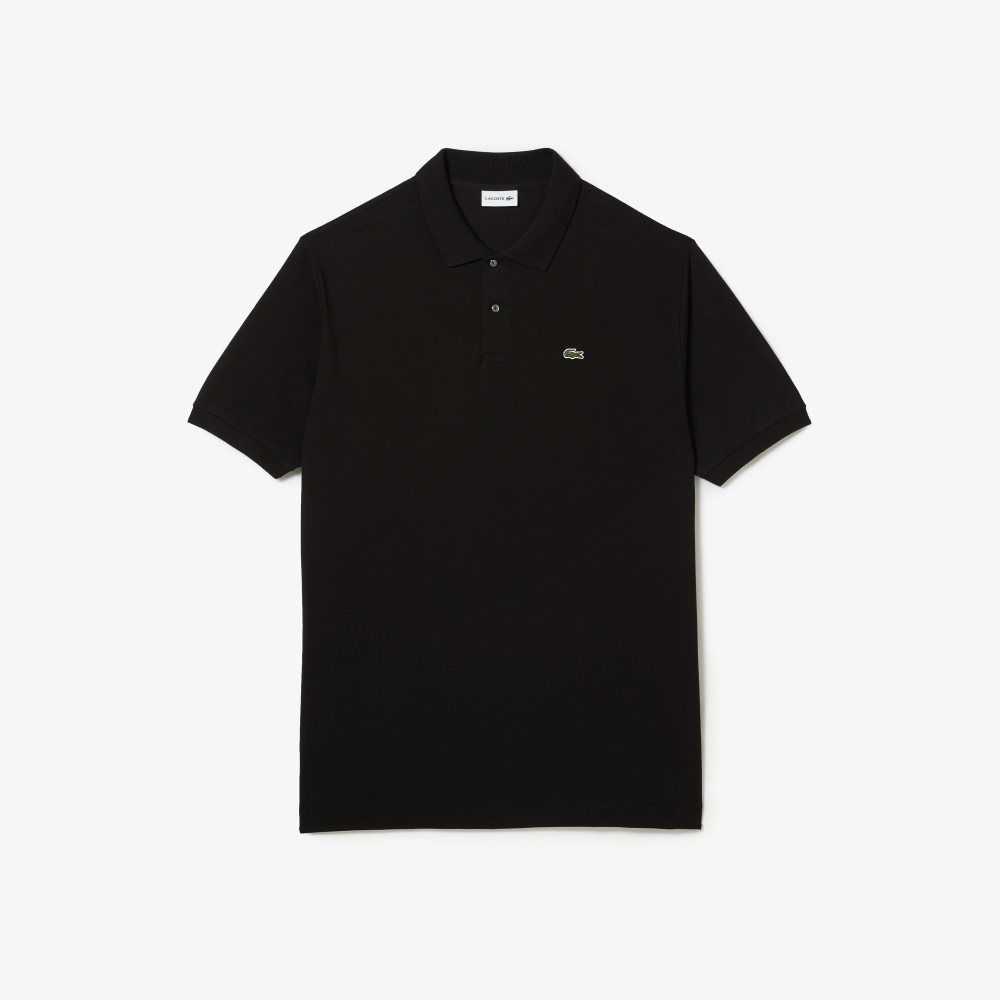 Lacoste Tall Fit Cotton Petit Pique Polo Black | EJU-425318