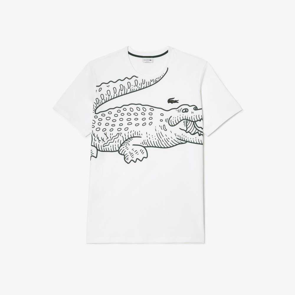 Lacoste Tall Fit Cotton T-Shirt White | GZW-625908