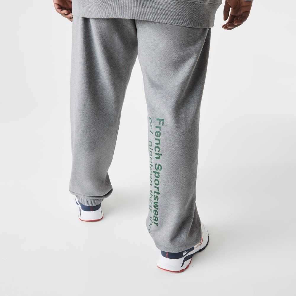 Lacoste Tall Fit Cotton Trackpants Grey Chine | PVS-973526