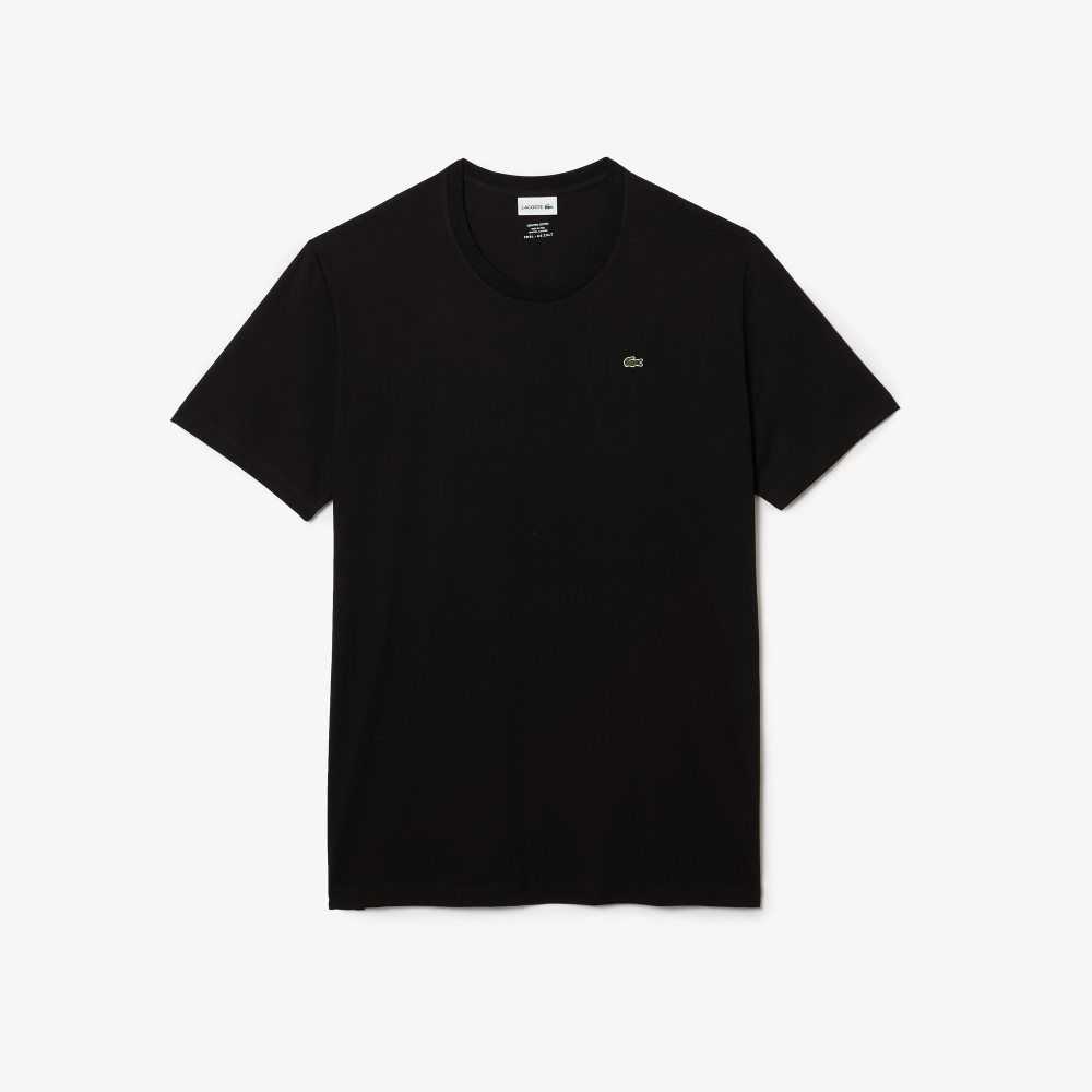 Lacoste Tall Fit Pima Cotton Jersey T-Shirt Black | EHM-058627