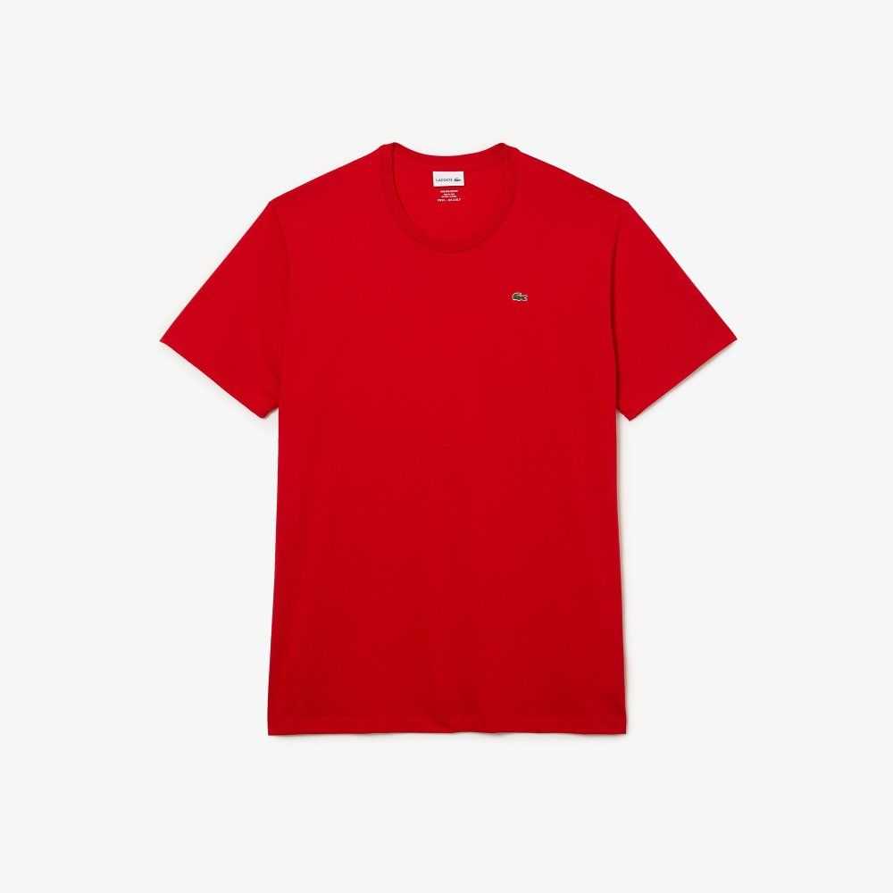 Lacoste Tall Fit Pima Cotton Jersey T-Shirt Red | MDI-105627