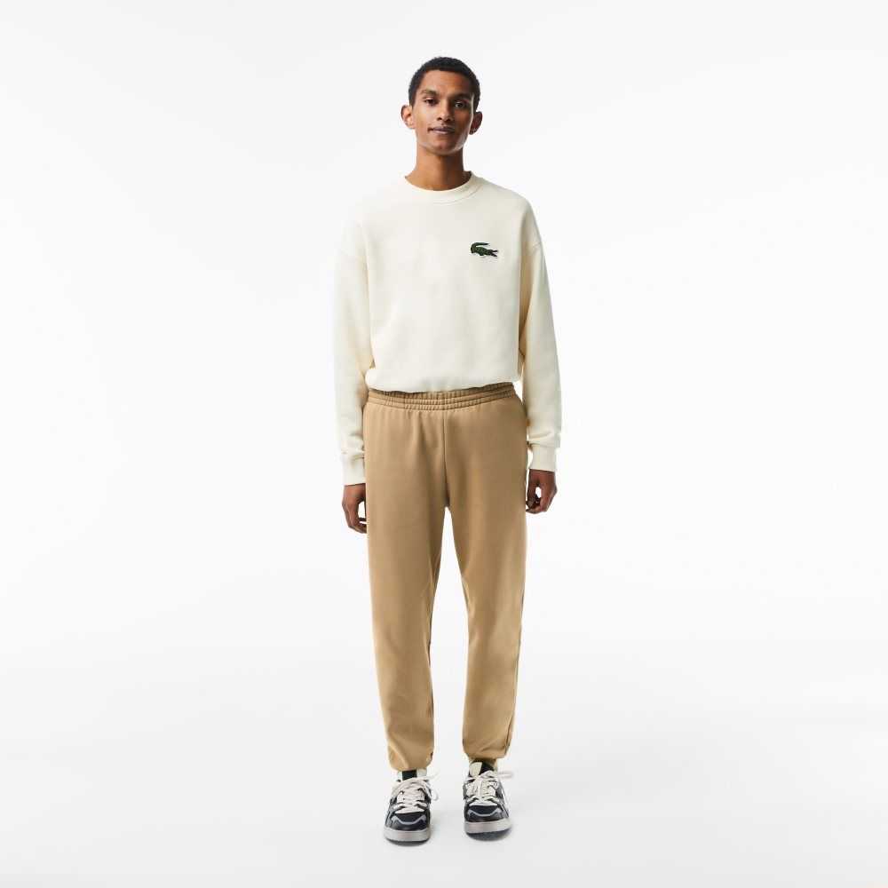 Lacoste Tapered Fit Fleece Trackpants Beige | WMO-048523