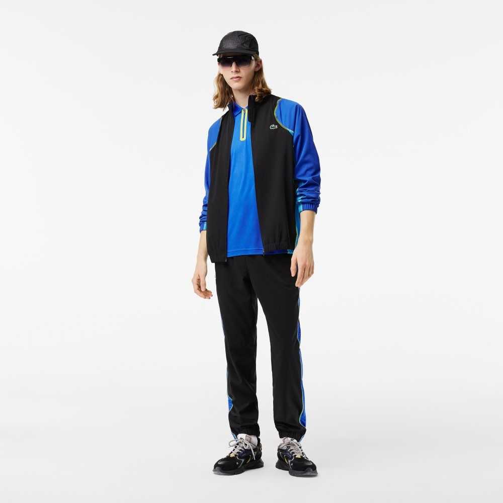 Lacoste Tennis High-Neck Jogger Set Black / Blue / Yellow | GUK-360915