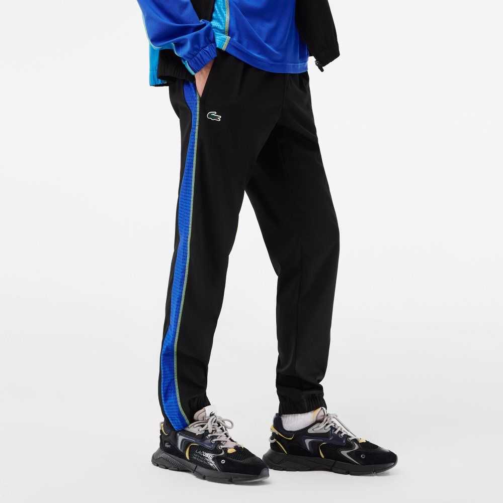 Lacoste Tennis High-Neck Jogger Set Black / Blue / Yellow | GUK-360915