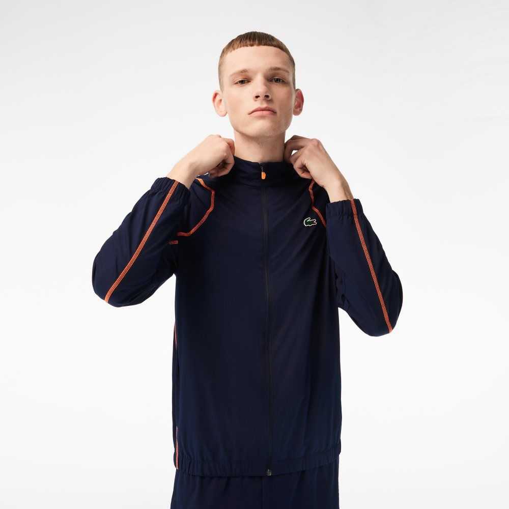 Lacoste Tennis High-Neck Jogger Set Navy Blue / Orange | EFG-493721