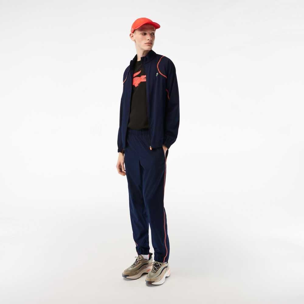 Lacoste Tennis High-Neck Jogger Set Navy Blue / Orange | EFG-493721