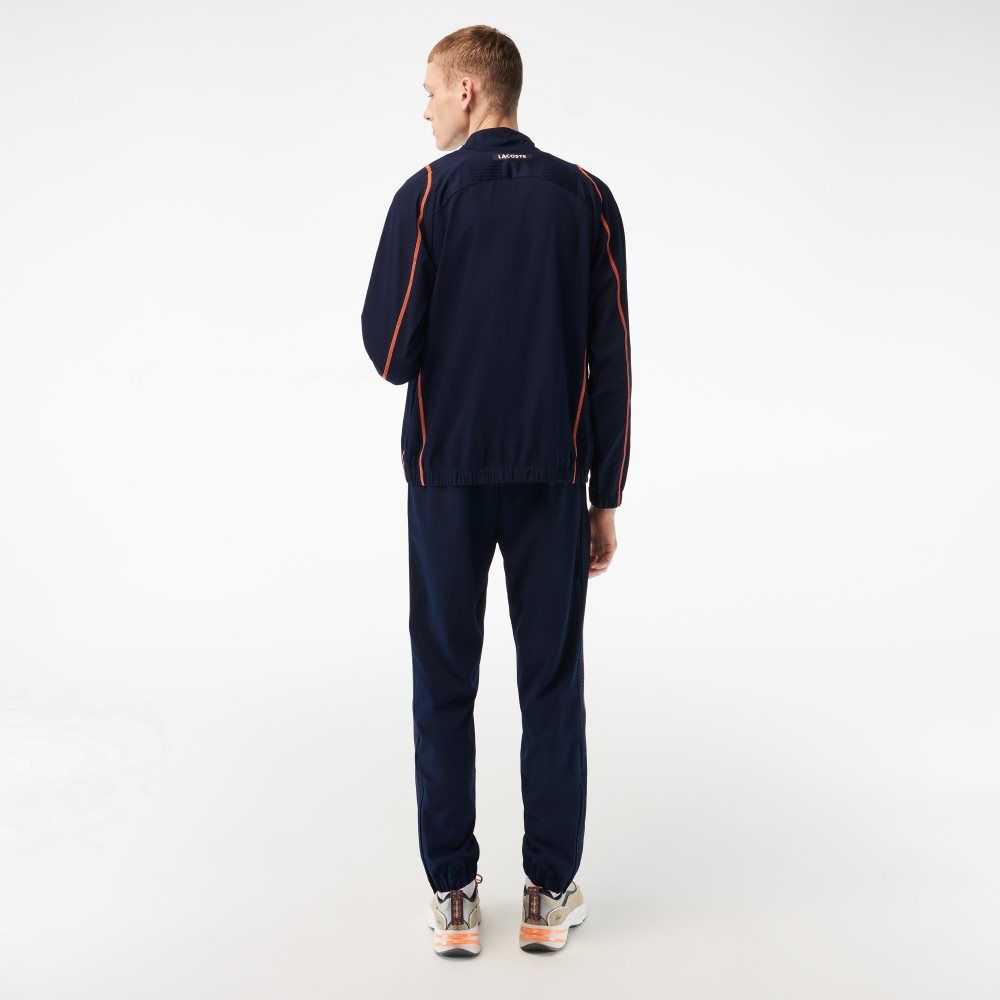 Lacoste Tennis High-Neck Jogger Set Navy Blue / Orange | EFG-493721