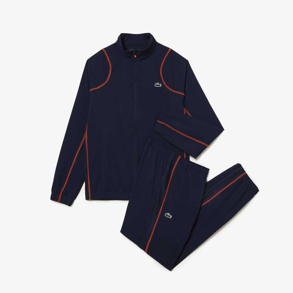 Lacoste Tennis High-Neck Jogger Set Navy Blue / Orange | EFG-493721