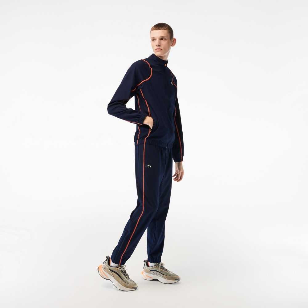 Lacoste Tennis High-Neck Jogger Set Navy Blue / Orange | EFG-493721