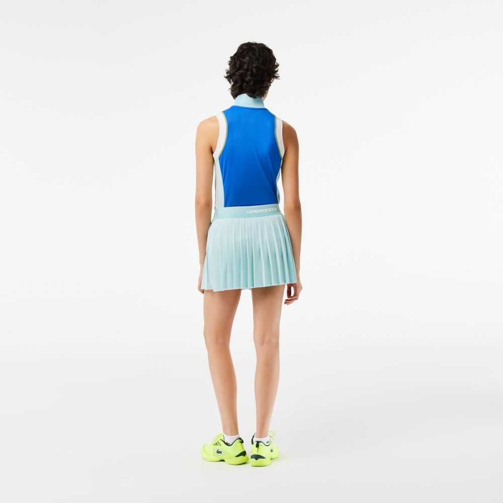 Lacoste Tennis Pleated Skirts with Built-in Shorts Light Green / Yellow | FIR-412697