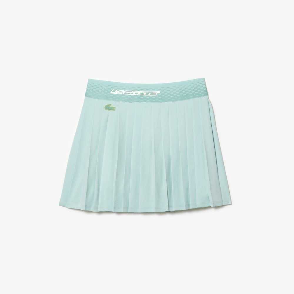 Lacoste Tennis Pleated Skirts with Built-in Shorts Light Green / Yellow | FIR-412697