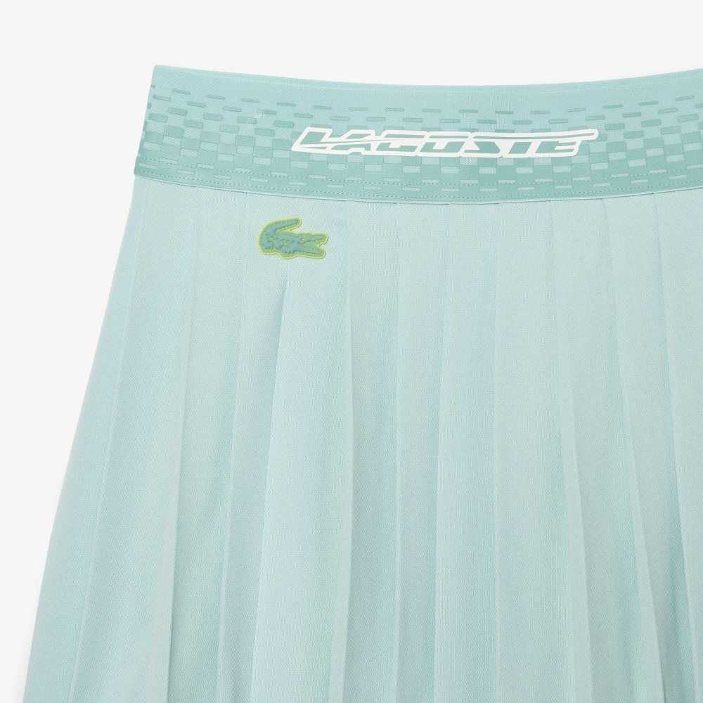 Lacoste Tennis Pleated Skirts with Built-in Shorts Light Green / Yellow | FIR-412697