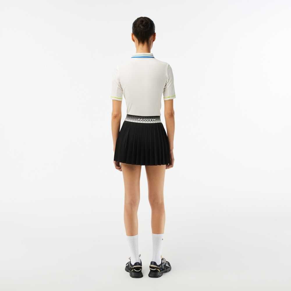 Lacoste Tennis Pleated Skirts with Built-in Shorts Black / Green | UXL-091287