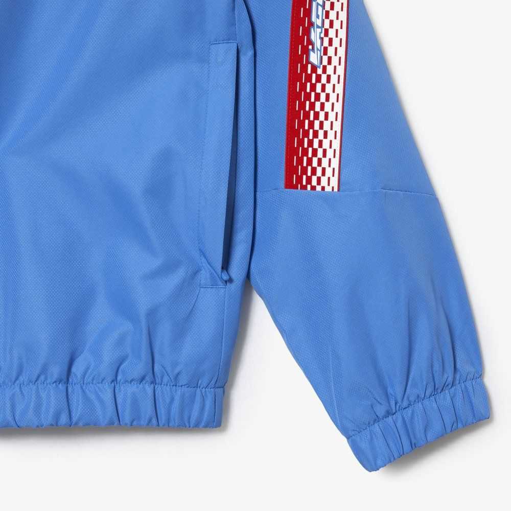 Lacoste Tennis Recycled Polyester Hooded Jacket Blue / White | VTC-109738