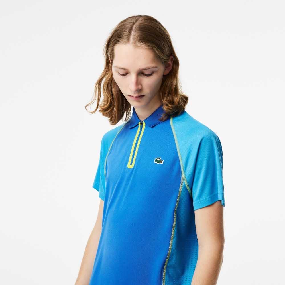 Lacoste Tennis Recycled Polyester Polo with Ultra-Dry Technology Blue / Yellow | EAN-697305