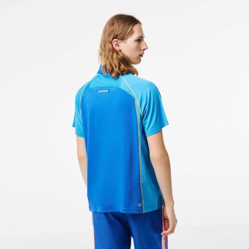 Lacoste Tennis Recycled Polyester Polo with Ultra-Dry Technology Blue / Yellow | EAN-697305