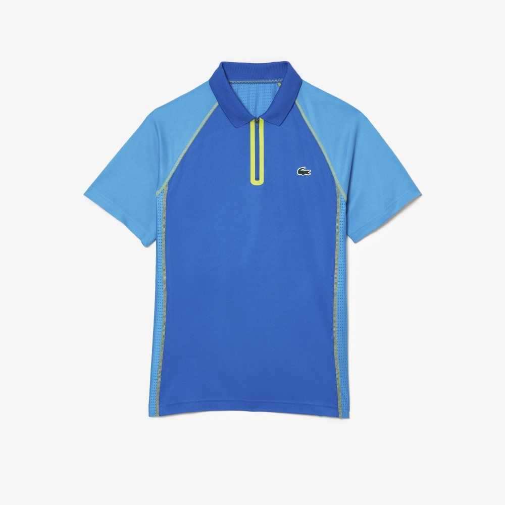 Lacoste Tennis Recycled Polyester Polo with Ultra-Dry Technology Blue / Yellow | EAN-697305