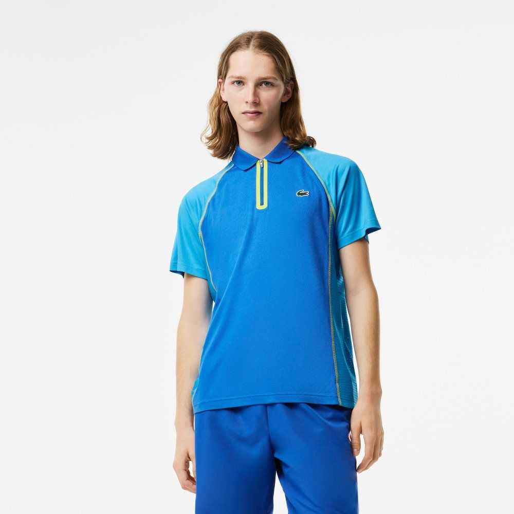 Lacoste Tennis Recycled Polyester Polo with Ultra-Dry Technology Blue / Yellow | EAN-697305