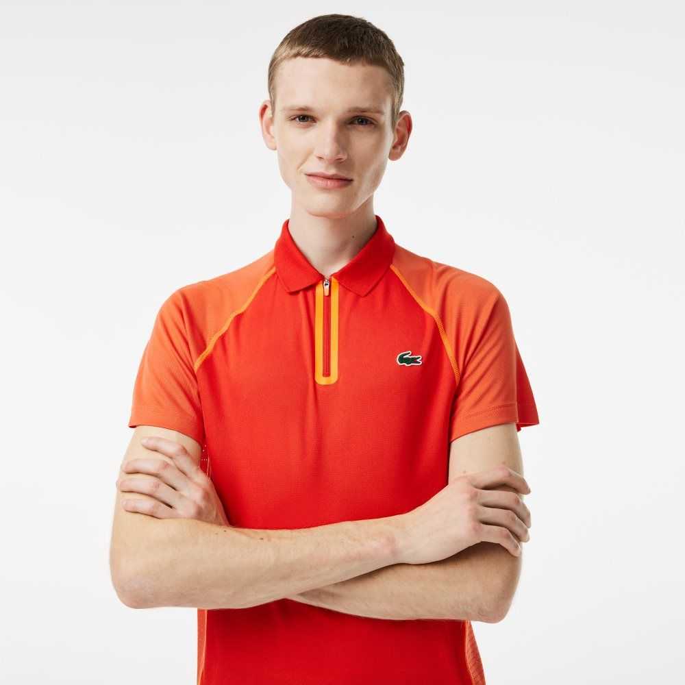 Lacoste Tennis Recycled Polyester Polo with Ultra-Dry Technology Red / Orange | UKV-186359