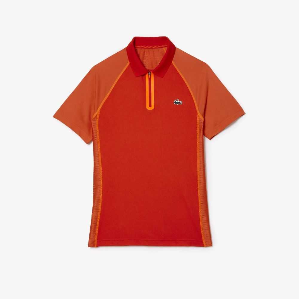 Lacoste Tennis Recycled Polyester Polo with Ultra-Dry Technology Red / Orange | UKV-186359