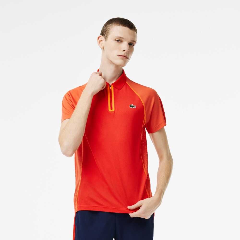 Lacoste Tennis Recycled Polyester Polo with Ultra-Dry Technology Red / Orange | UKV-186359