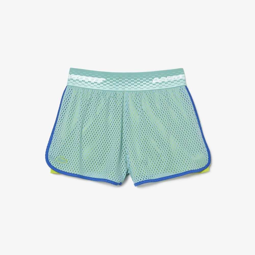 Lacoste Tennis Shorts with Built-in Undershorts Mint | BAD-638912