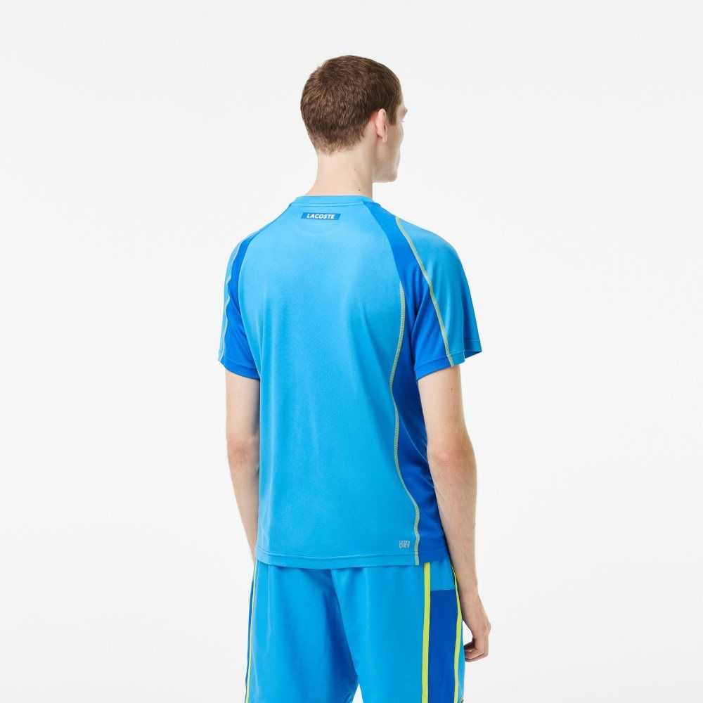 Lacoste Tennis T-Shirt in Tear Resistant Pique Blue / Yellow | MIL-479038