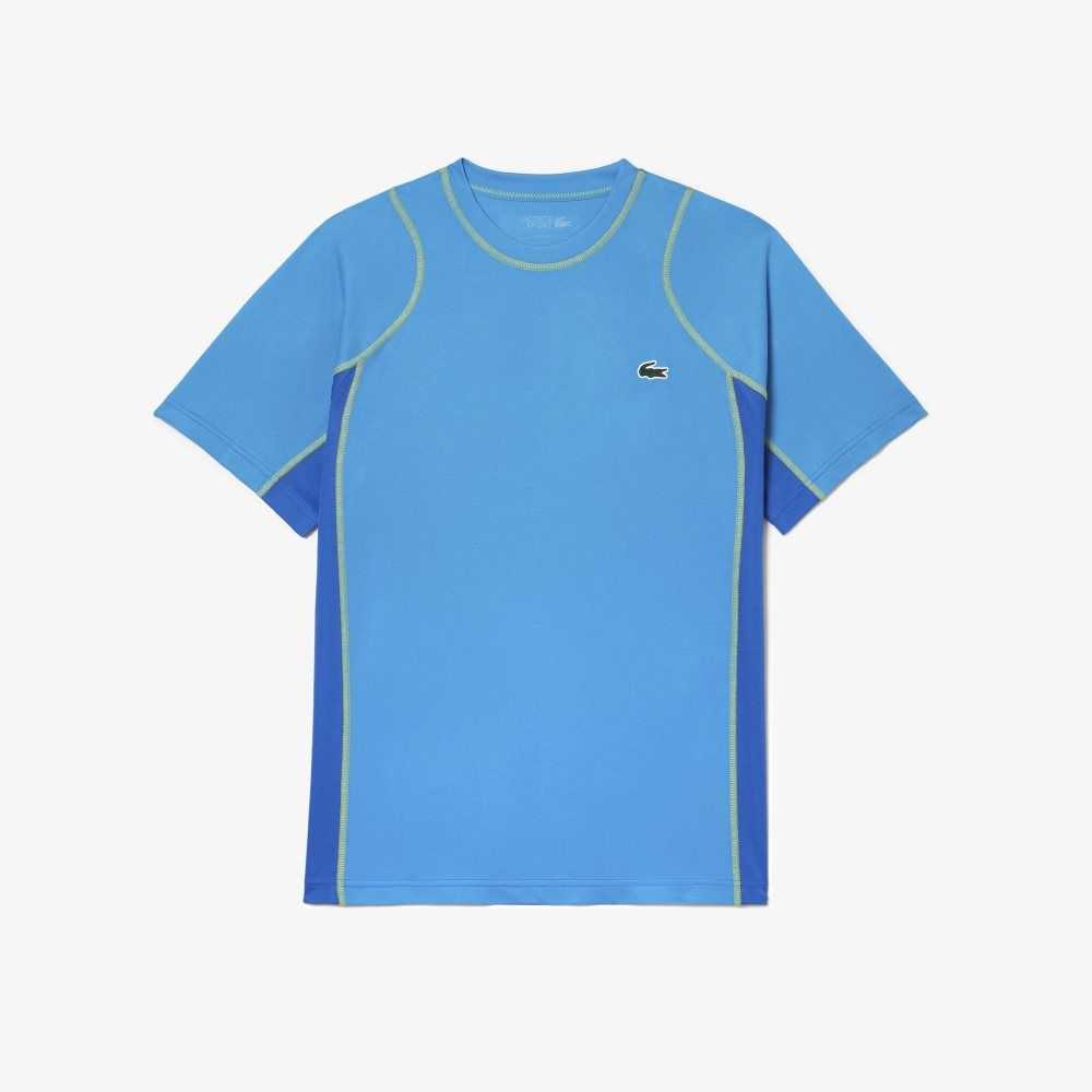 Lacoste Tennis T-Shirt in Tear Resistant Pique Blue / Yellow | MIL-479038