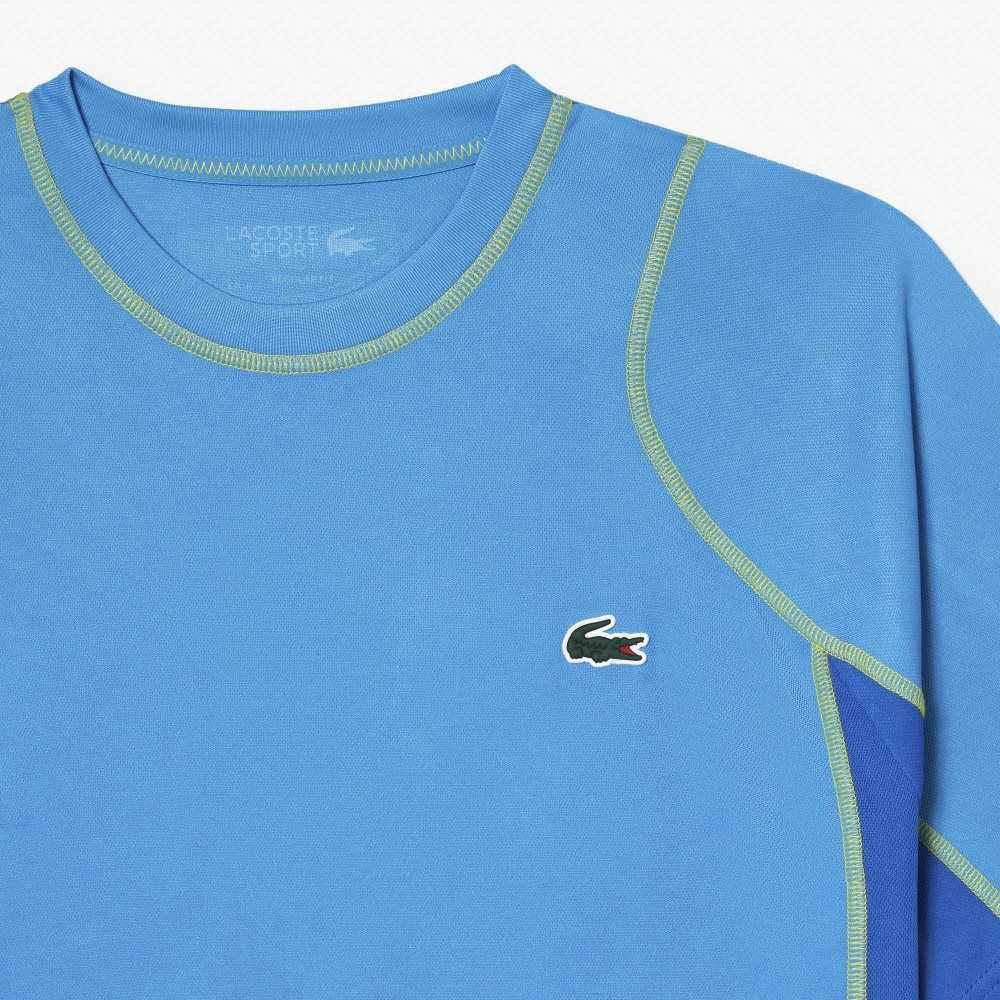 Lacoste Tennis T-Shirt in Tear Resistant Pique Blue / Yellow | MIL-479038