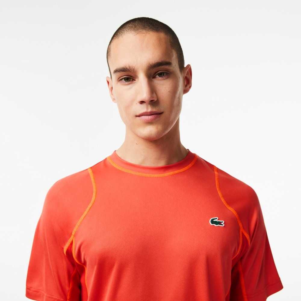 Lacoste Tennis T-Shirt in Tear Resistant Pique Orange / Red / Orange | ROY-591746