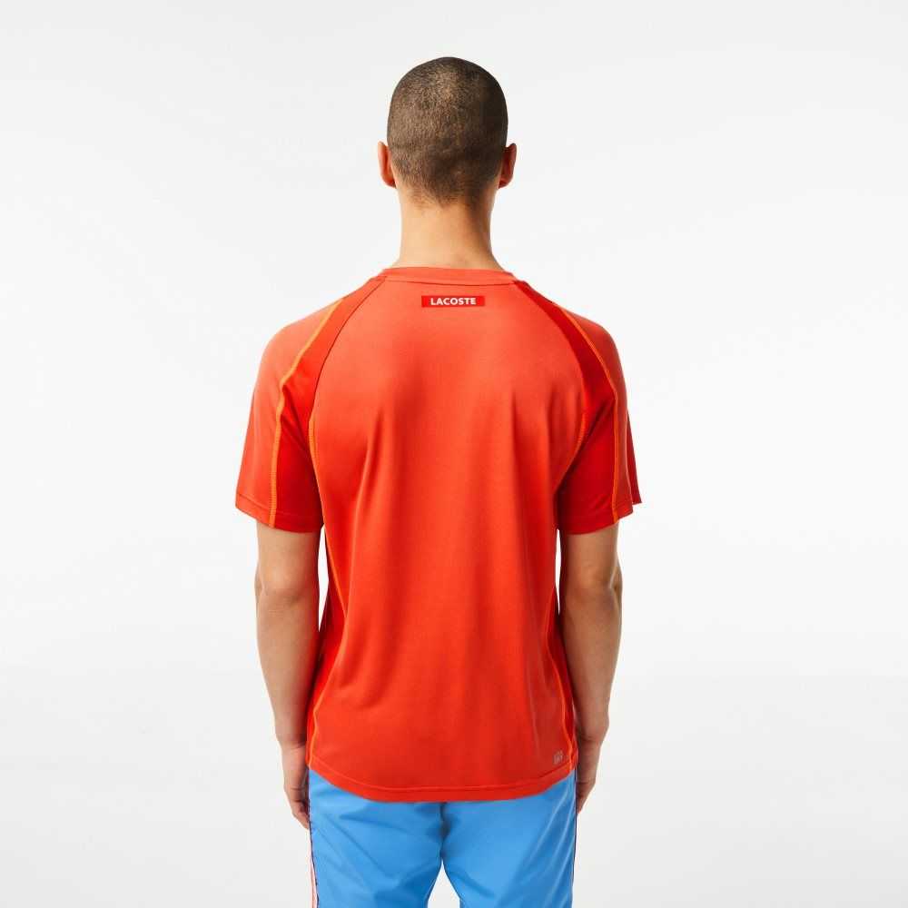 Lacoste Tennis T-Shirt in Tear Resistant Pique Orange / Red / Orange | ROY-591746