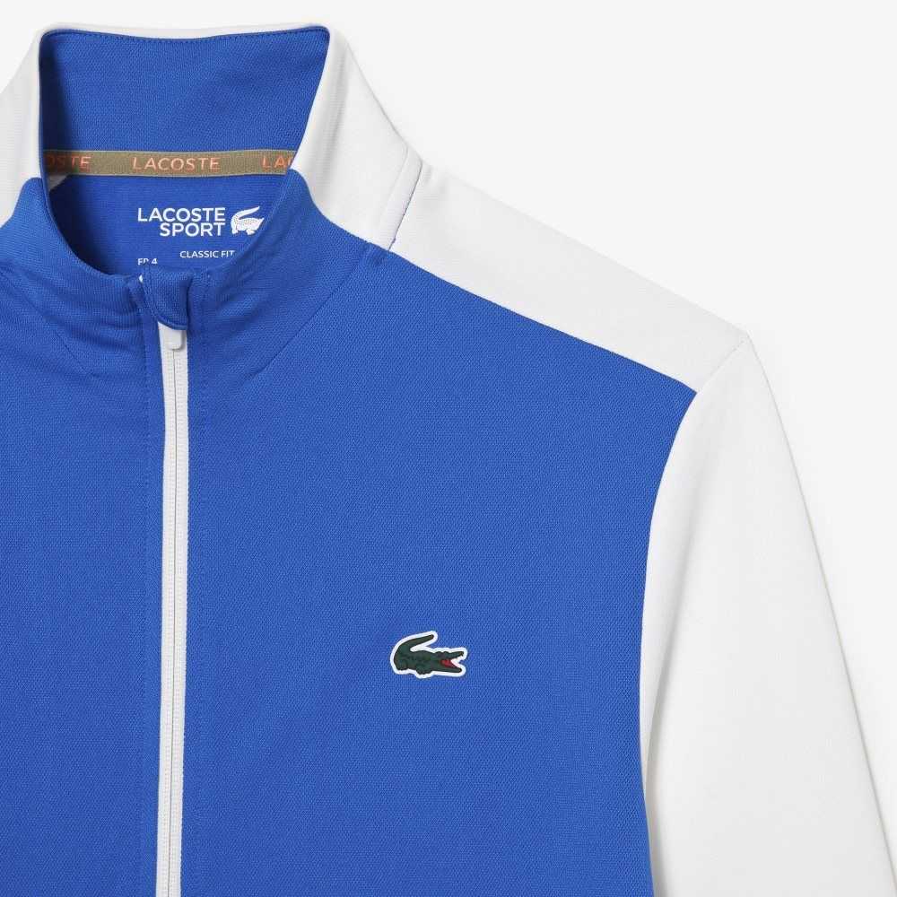 Lacoste Tennis Zipped Ripstop Sweatshirt Blue / White / Blue | JYX-516072