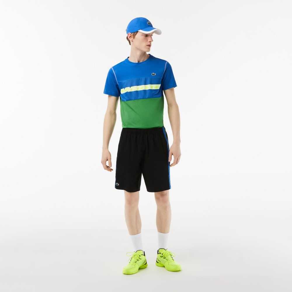 Lacoste Tennis x Daniil Medvedev Jersey T-Shirt Blue / Green / White / Yellow | RLD-138260