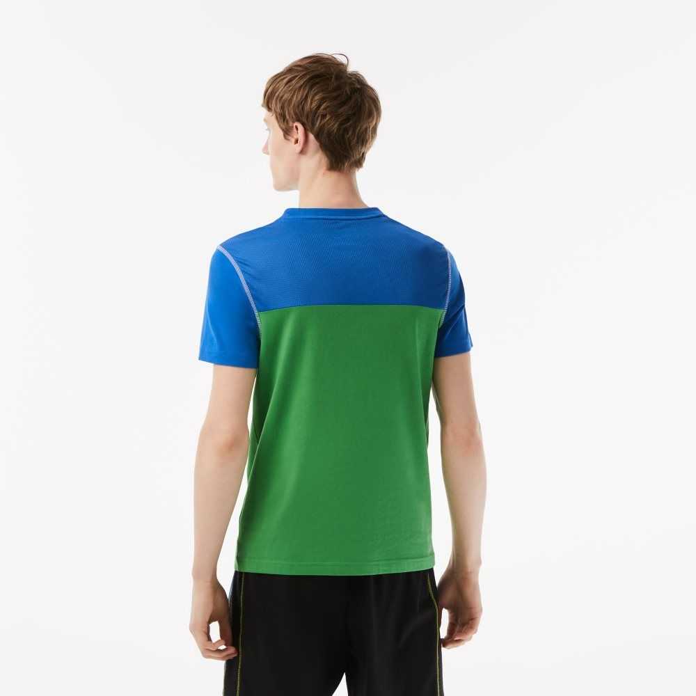 Lacoste Tennis x Daniil Medvedev Jersey T-Shirt Blue / Green / White / Yellow | RLD-138260