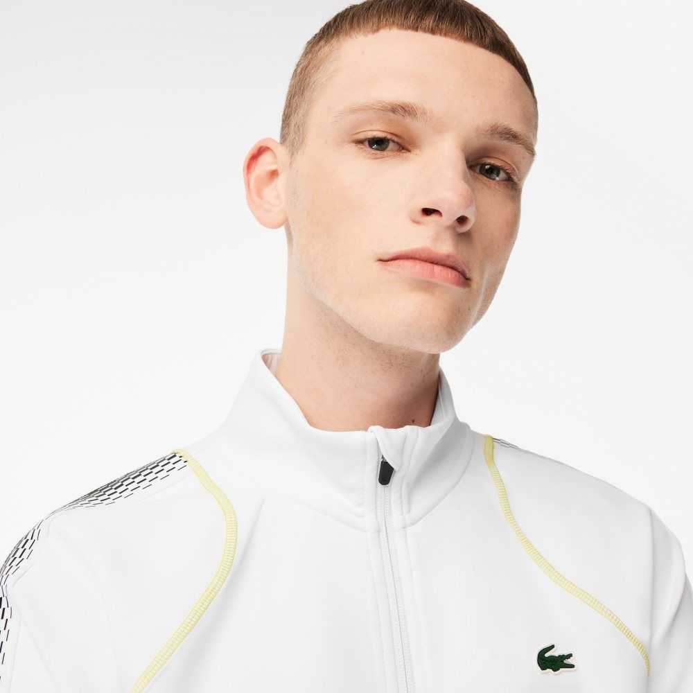 Lacoste Tennis x Daniil Medvedev Zipped Sweatshirt White / Yellow | KBE-274638